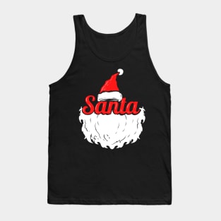 Santas Hat and Santa Beard Costume For Christmas Tank Top